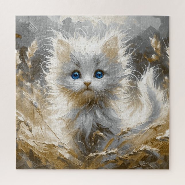 Wertvoll White Kitten Puzzle (Vertikal)