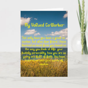 Wertvolle Co-Worker Dankeschön-Karte Dankeskarte