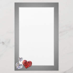 Wertvolle Elegant Diamond Hearts Briefpapier
