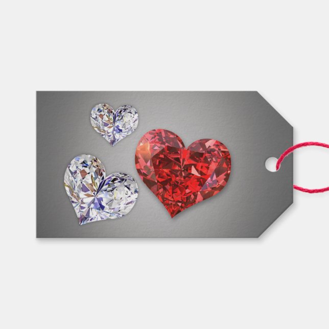 Wertvolle Elegant Diamond Hearts Geschenkanhänger (Vorderseite (Horizontal))