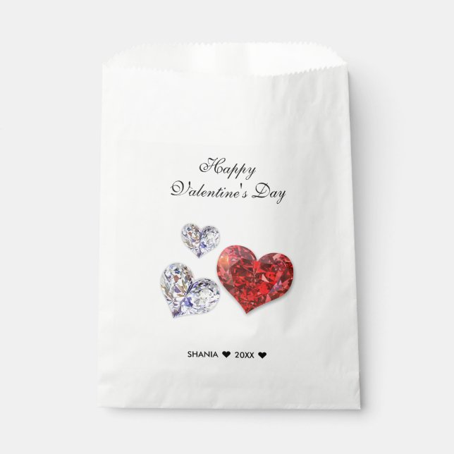 Wertvolle Elegant Diamond Hearts Geschenktütchen (Vorderseite)