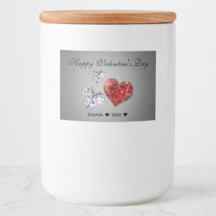 Wertvolle Elegant Diamond Hearts Lebensmitteletikett