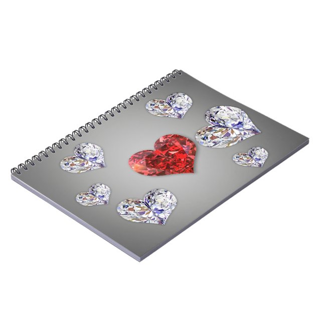 Wertvolle Elegant Diamond Hearts Notizblock (Linke Seite)