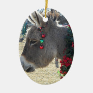 Wertvolle Esel-Weihnachtsverzierung! Keramikornament