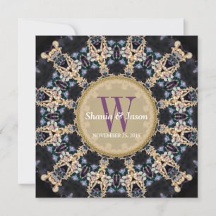 Wertvolle Gemis Monogram Wedding Einladung