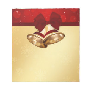 Wertvolle goldene Weihnachtsglocken Notizblock