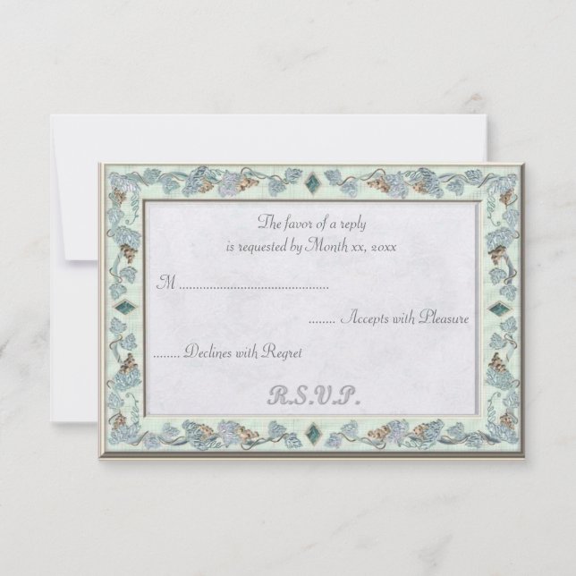 Wertvolle Hochzeit RSVP Karte (Vorderseite)