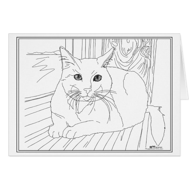 Wertvolle Katze im Fenster (Vorderseite (Horizontal))