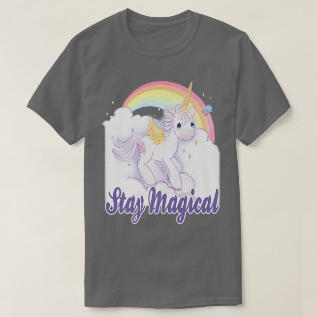 Wertvolle Momente Bleibe magische Einhorn-Regenbog T-Shirt (Design vorne)