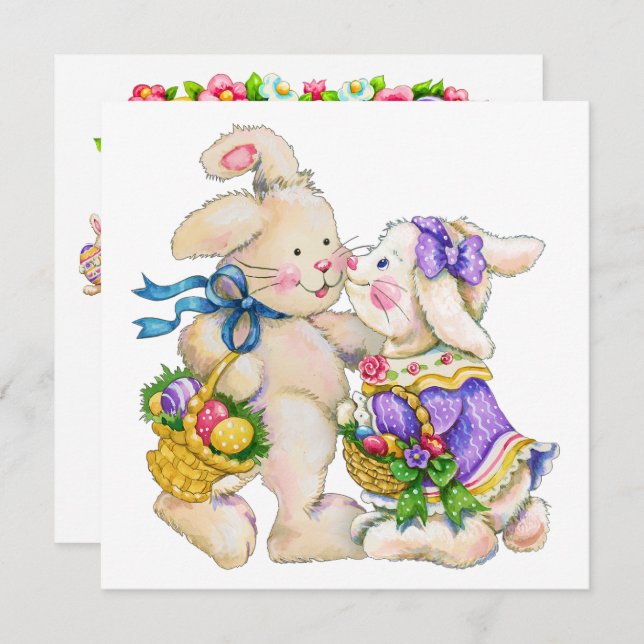 Wertvolle Ostereinladung (Eierjagd?) Einladung (Vorne/Hinten)