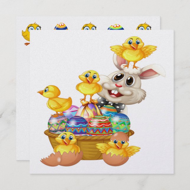 Wertvolle Ostereinladung Einladung (Vorne/Hinten)