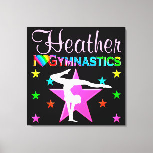WERTVOLLE PERSONALISIERTE I LIEBE GYMNASTICS WALL LEINWANDDRUCK