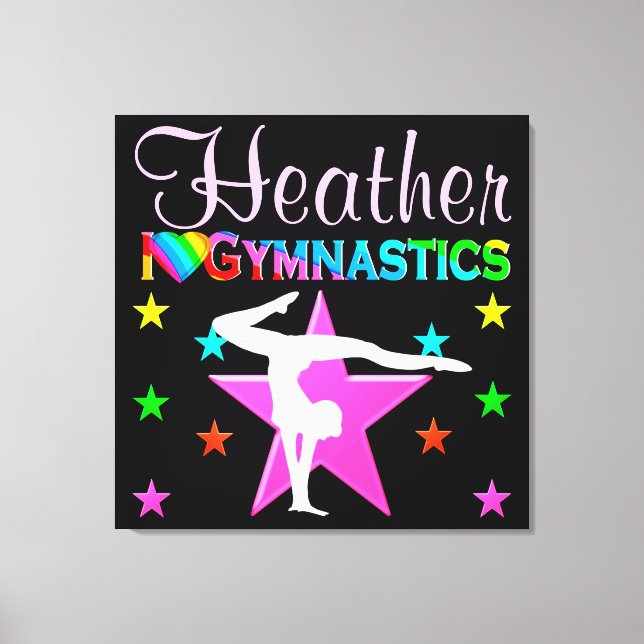 WERTVOLLE PERSONALISIERTE I LIEBE GYMNASTICS WALL  LEINWANDDRUCK (Vorderseite)