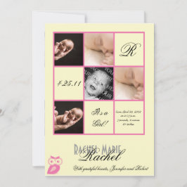 Wertvolle Plätze in Pink Foto Baby Ankündigung