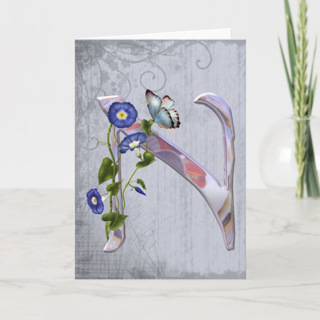 Wertvolle Schmetterlings-Initiale N (Vorderseite)