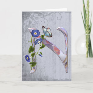 Wertvolle Schmetterlings-Initiale N