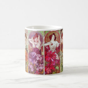 Wertvolle Steine und Blumen, Alphonse Mucha Kaffeetasse