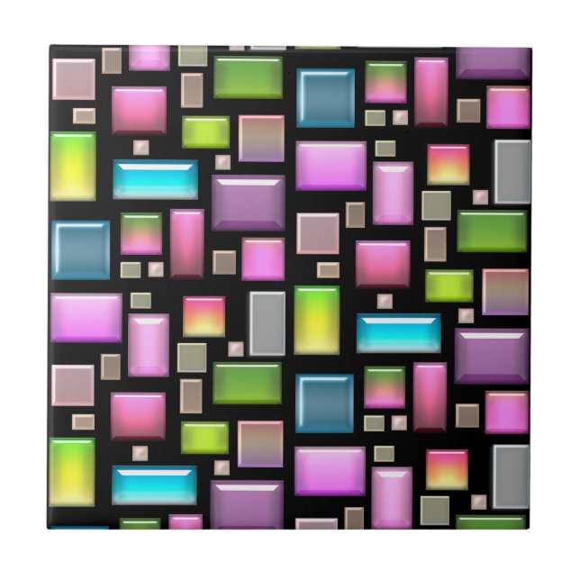 Wertvolle Steine und Perlmutt Fliese (Vorderseite)