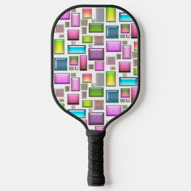 Wertvolle Steine und Perlmutt Pickleball Schläger (Vorderseite)