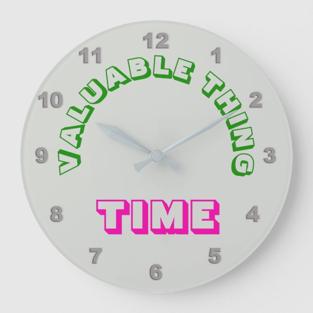 Wertvolle "Time" Wall Clock Große Wanduhr (Vorderseite)