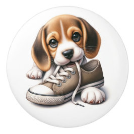 Wertvolle Welpen Keramikknauf