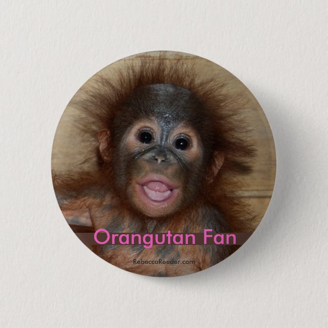 Wertvoller Baby-Orang-Utan Button (Vorderseite)