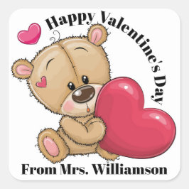 Wertvoller Bärenaufkleber Quadratischer Aufkleber