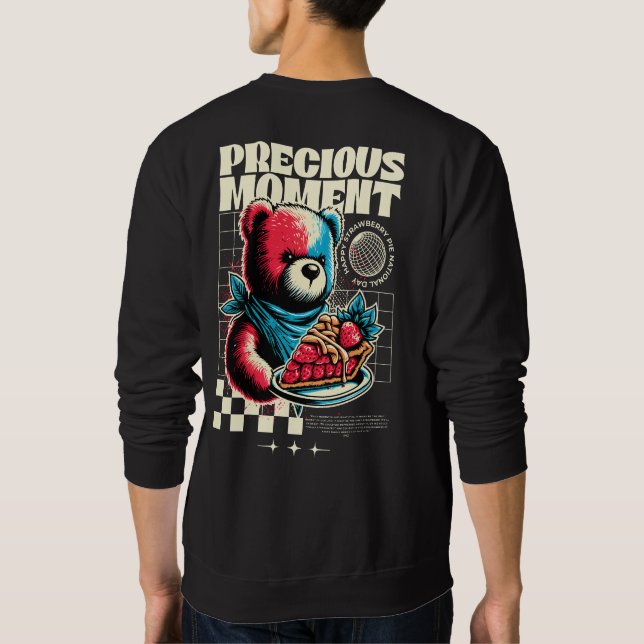Wertvoller Moment Bear Strawberry Pie Sweatshirt (Rückseite)