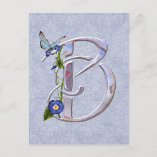 Wertvoller Schmetterling Initial B Postkarte