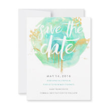 Wertvolles Aquarellblau Save the Date blau