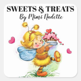 Wertvolles Backen - Küchenaufkleber Quadratischer Aufkleber