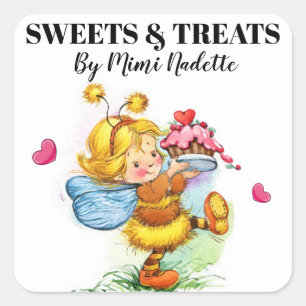 Wertvolles Backen - Küchenaufkleber Quadratischer Aufkleber