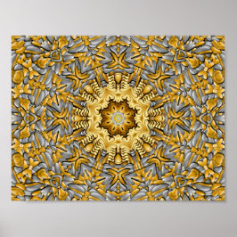 Wertvolles Gold Silver Vintag Kaleidoskop Poster