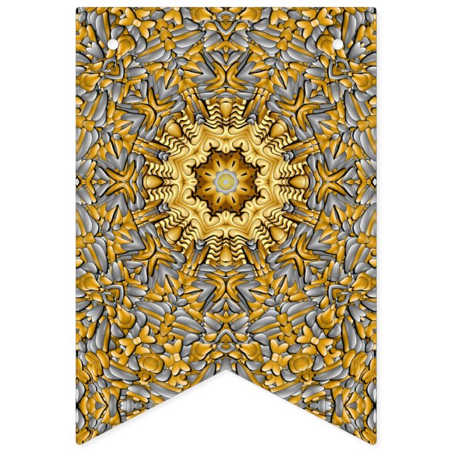 Wertvolles Gold Silver Vintag Kaleidoskop Wimpelkette (Erste Fahne)