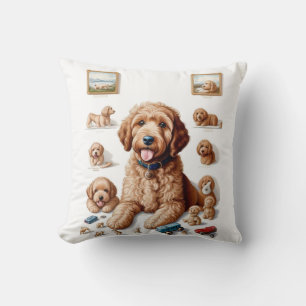 Wertvolles Goldendoodle-Artwork-Kissen Kissen