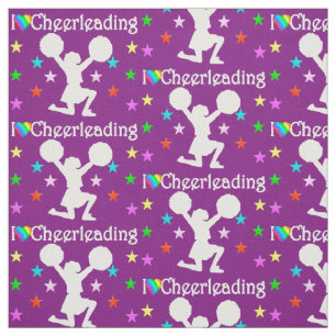 WERTVOLLES LILA I LIEBE CHEERLEADFABRIC STOFF