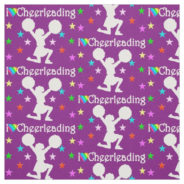 WERTVOLLES LILA I LIEBE CHEERLEADFABRIC STOFF (Muster)