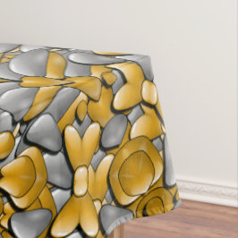 Wertvolles Metallgoldsilber-Vintages Kaleidoskop Tischdecke