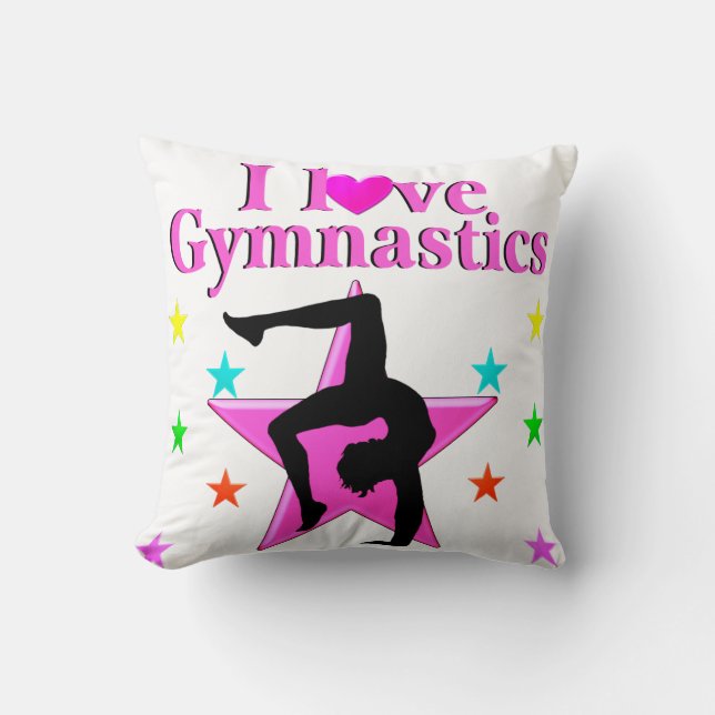 WERTVOLLES PINK I LIEBE GYMNASTICS-DESIGN KISSEN (Vorderseite)