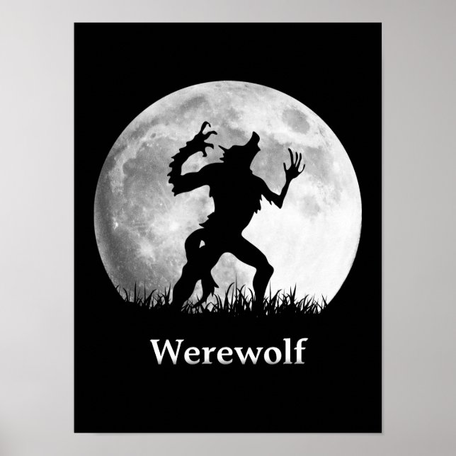 Werwolf am Vollmond - Cooles Halloween Poster (Vorne)