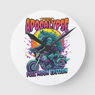 Werwolf-Apokalypse Runde Wanduhr