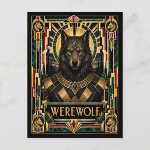 Werwolf, Art Deco Mythisch Postkarte