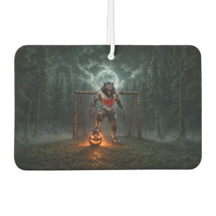 Werwolf-Fußballspieler-Halloween-Horror-Kunst Autolufterfrischer