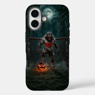 Werwolf-Fußballspieler-Halloween-Horror-Kunst iPhone 16 Hülle