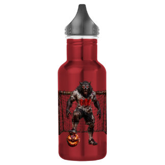 Werwolf-Fußballspieler-Halloween-Horror-Kunst Edelstahlflasche