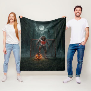 Werwolf-Fußballspieler-Halloween-Horror-Kunst Fleecedecke