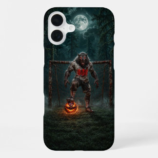 Werwolf-Fußballspieler-Halloween-Horror-Kunst iPhone 16 Plus Hülle