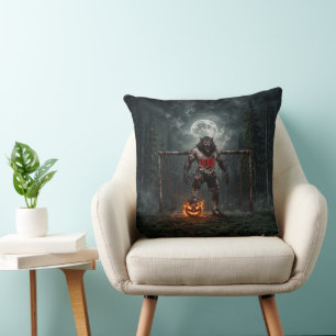 Werwolf-Fußballspieler-Halloween-Horror-Kunst Kissen