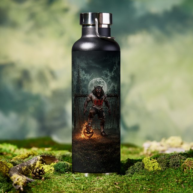 Werwolf-Fußballspieler-Halloween-Horror-Kunst Trinkflasche (Außenbereich)