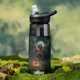 Werwolf-Fußballspieler-Halloween-Horror-Kunst Trinkflasche